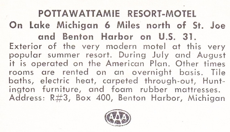 Pottawattamie Resort - Vintage Postcard